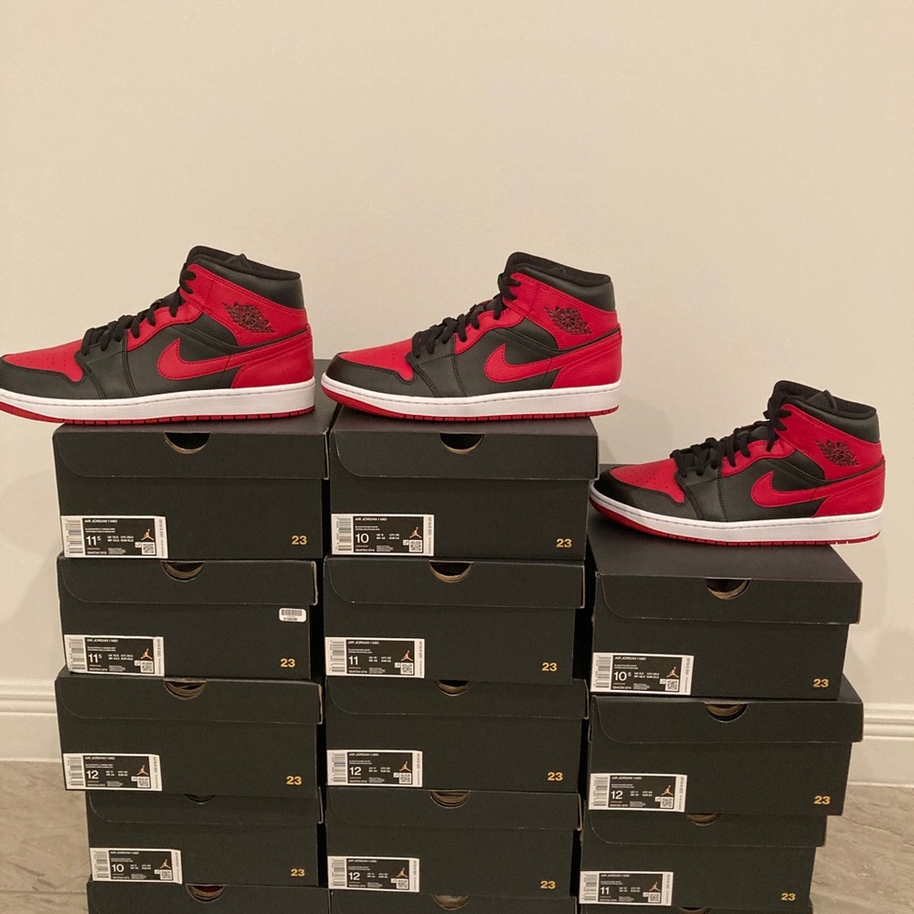 New jordan 1 mid “banned” mens shoes - Picture 13 of 15